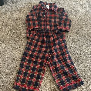 Janie and Jack plaid pajamas, GUC